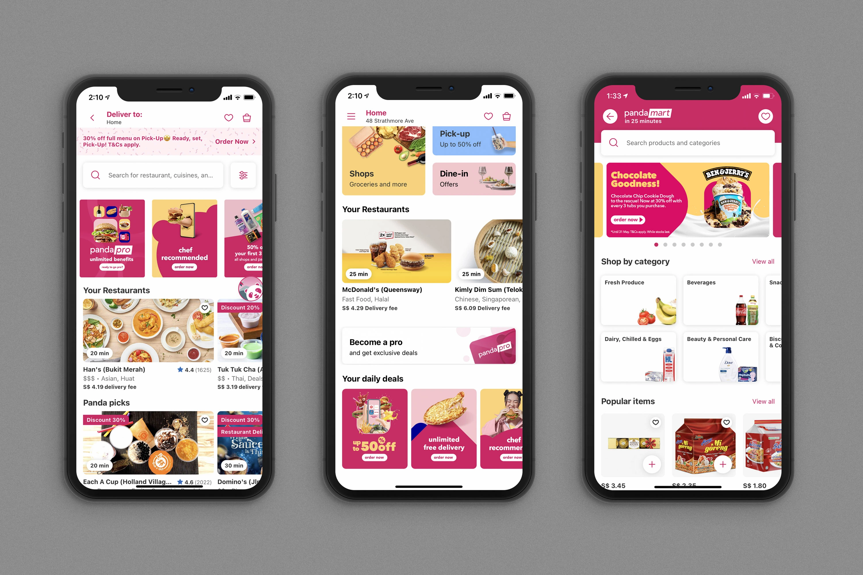 foodpanda &mdash; app screens